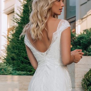 fitted cap sleeve wedding dress