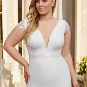 fitted cap sleeve wedding dress