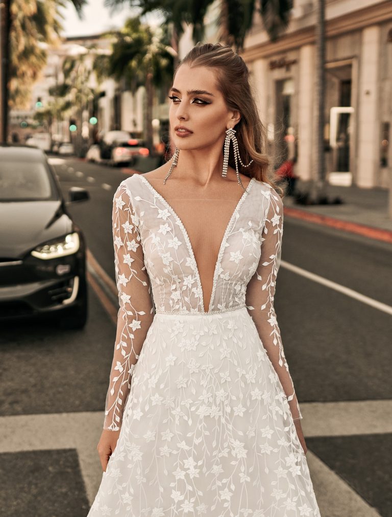modern a-line wedding dress