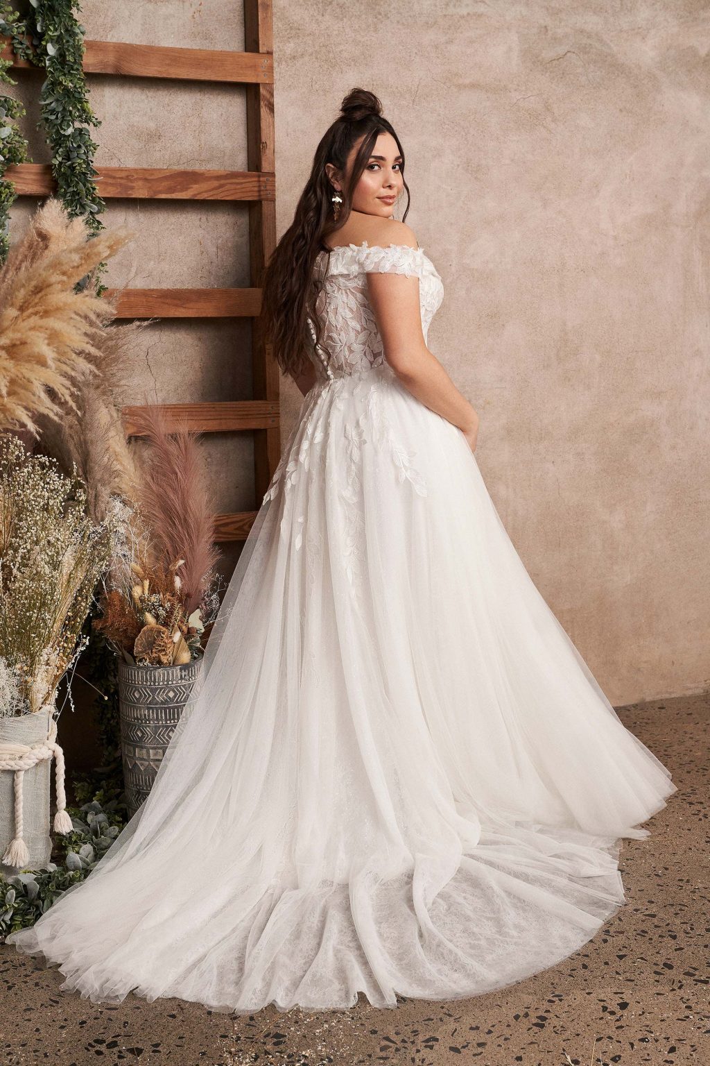 highback wedding dress