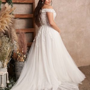 highback wedding dress