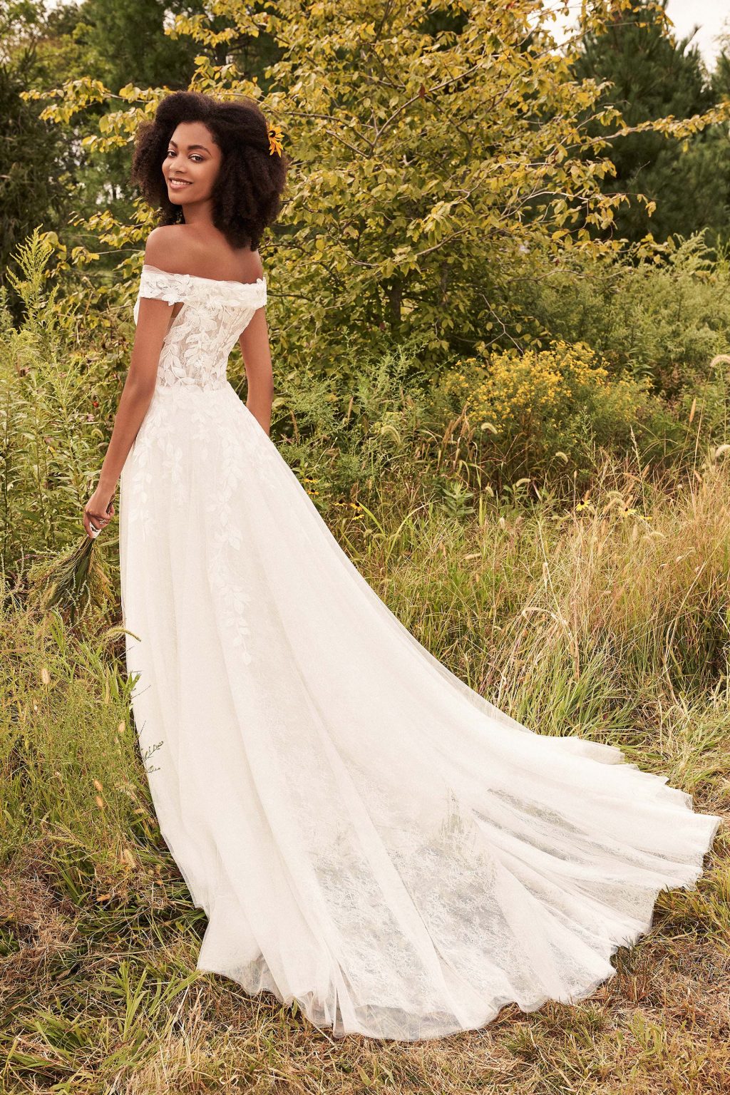 Chantilly lace wedding dress