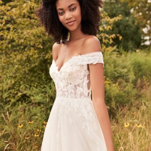 leaf detail wedding dress
