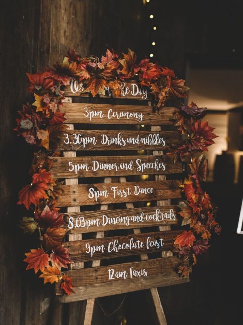 Autumn Wedding Welcome Sign