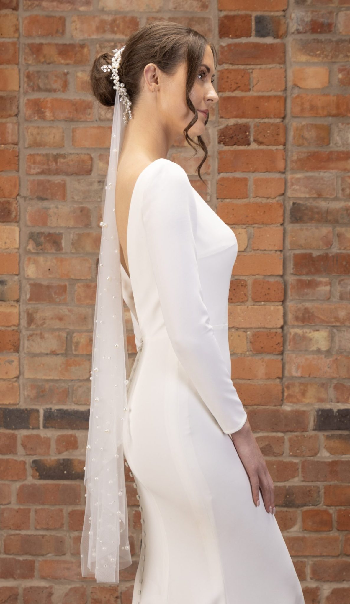 90cm large pearl veil