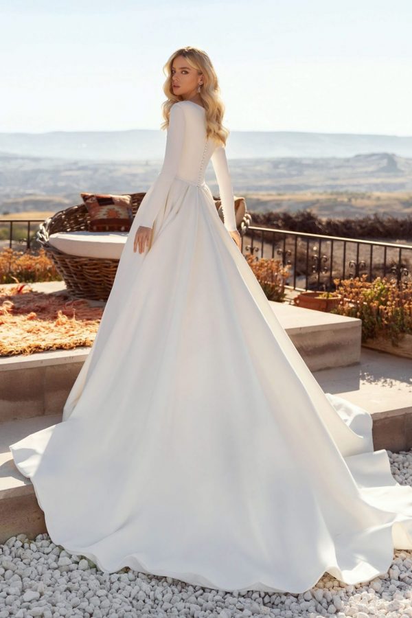 Satin A-line wedding dress