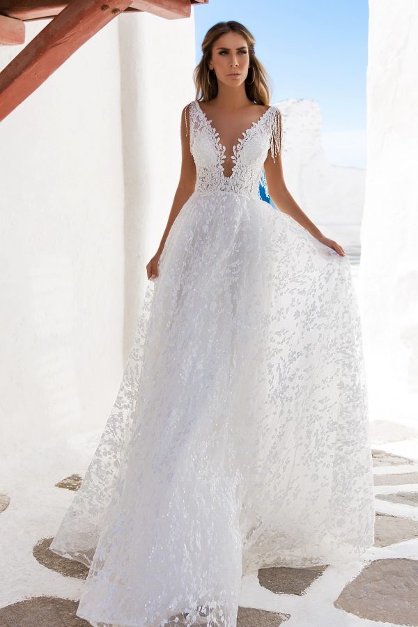 a-line beach wedding dress