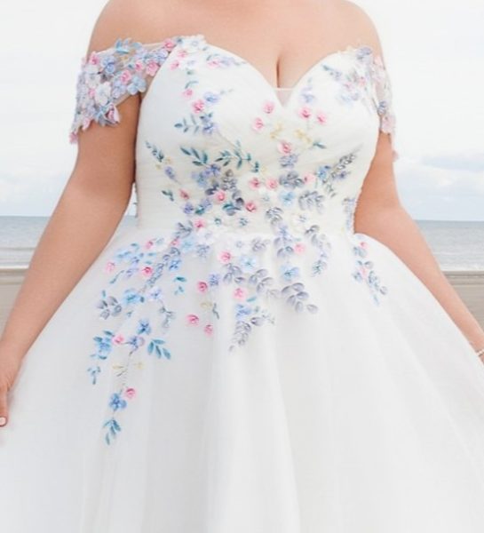 colourful wedding dress