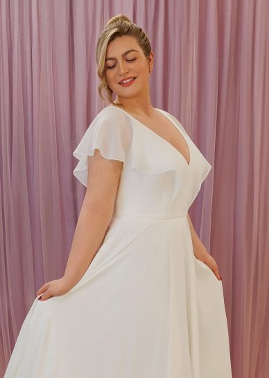 butterfly sleeves wedding dress