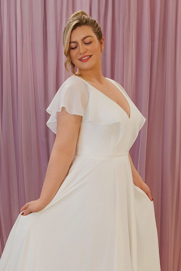 butterfly sleeves wedding dress