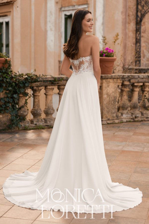 modern strapless wedding dress