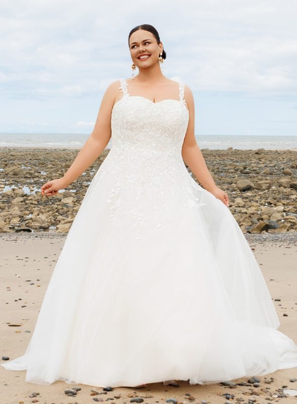 Aline floral wedding dress